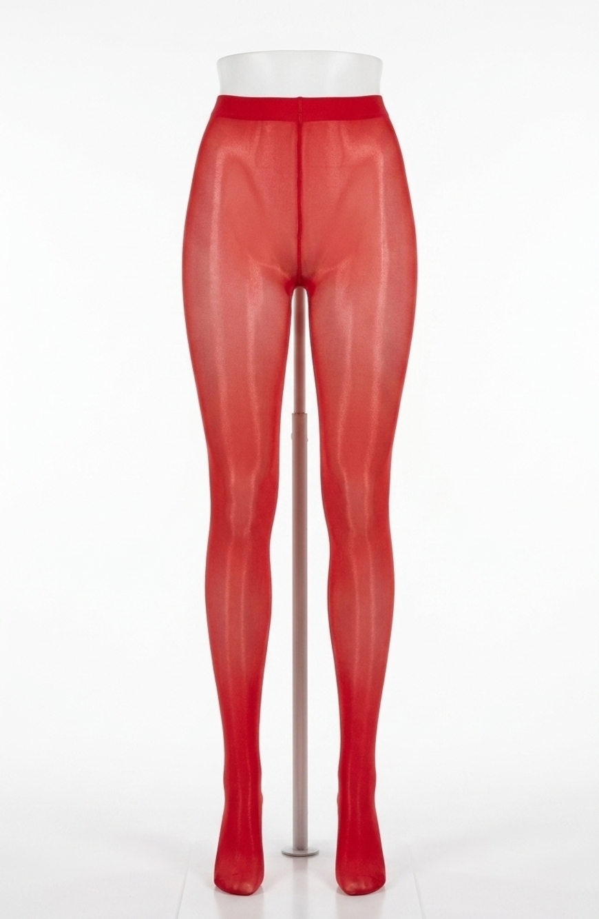 NEW MAISON CLOSE women's les coquetteries glossy tights in rouge